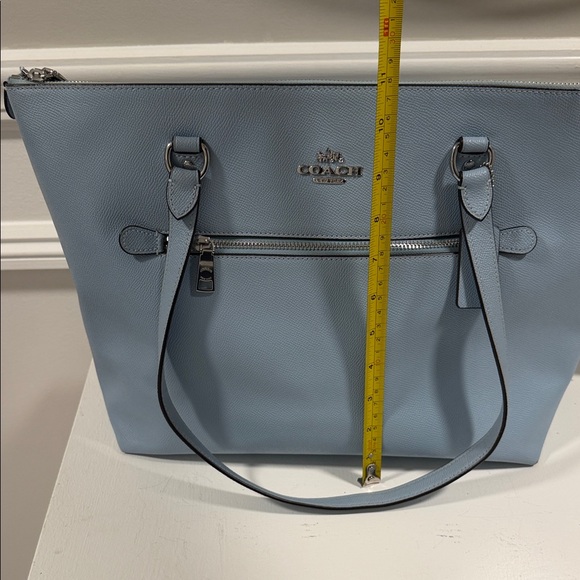 Coach Pale Blue Leather Tote with Silver Hardware - Picture 5 of 8